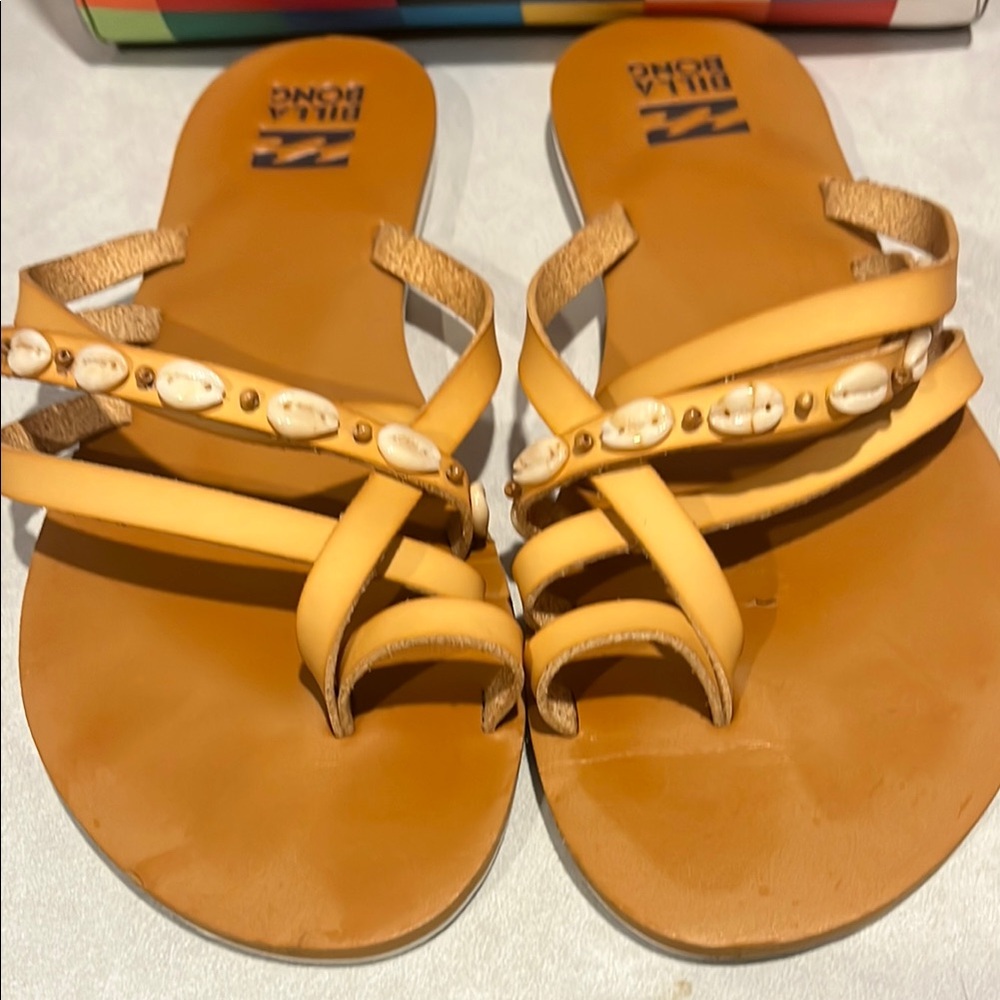 Billabong Brown Sandals with Shell Details